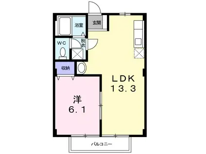 ニューシティ鈴木B(1LDK/2階)の間取り写真