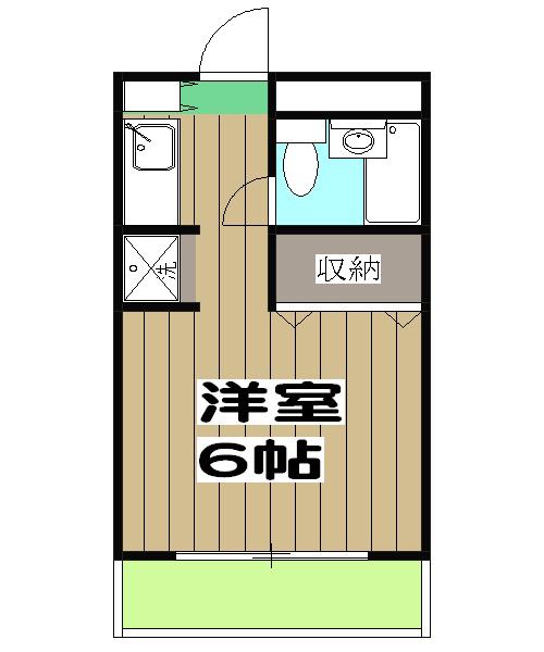 パティオオカモト(1K/1階)の間取り写真