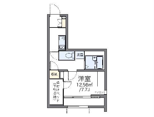 レオパレステルミック(1K/1階)の間取り写真