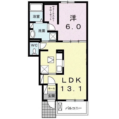 エスペラント・ボヌール3(1LDK/1階)の間取り写真