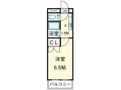 フェニックス西川(1K/3階)の間取り写真