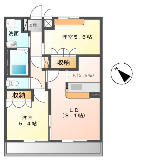 FRECCIA Ⅰ(2LDK/1階)の間取り写真