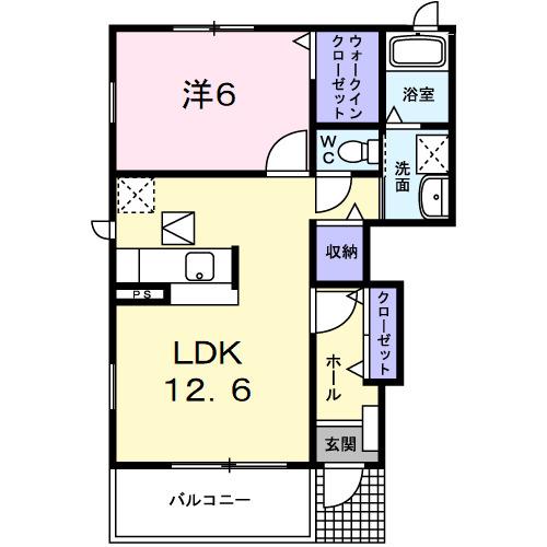 ベルアンジュⅠ(1LDK/1階)の間取り写真