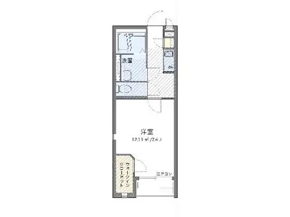 レオネクストミュール(1K/1階)の間取り写真