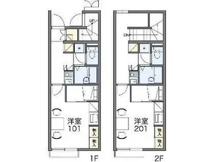 レオパレス菜の花(1K/2階)の間取り写真