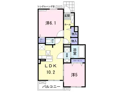 メゾンコーワⅠ(2LDK/1階)の間取り写真