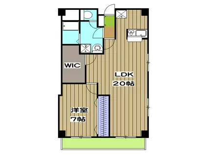 CHOEI 第5コーポ中川(1LDK/4階)の間取り写真
