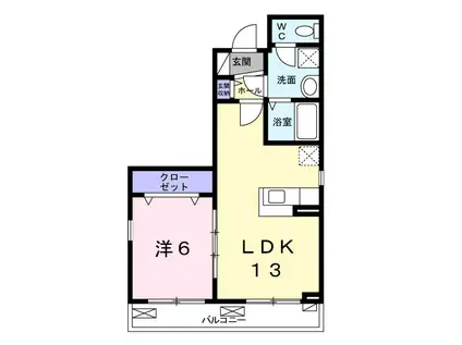 シティハウス都(1LDK/2階)の間取り写真