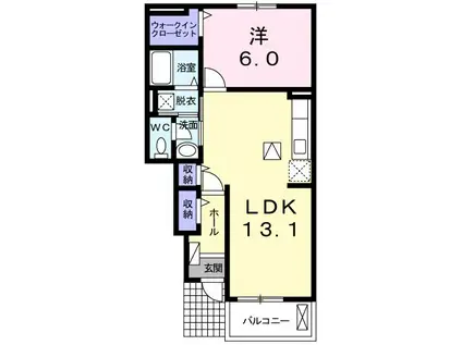 エトワールⅠ(1LDK/1階)の間取り写真