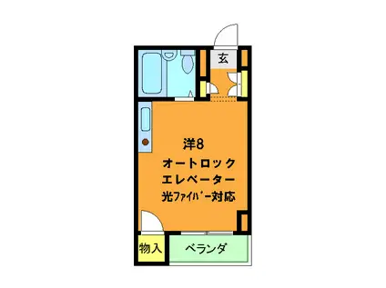 パレHSP(ワンルーム/4階)の間取り写真