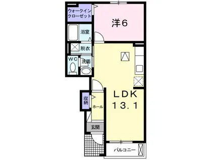 エルモア(1LDK/1階)の間取り写真