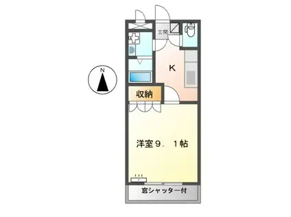 アイリス(1K/1階)の間取り写真