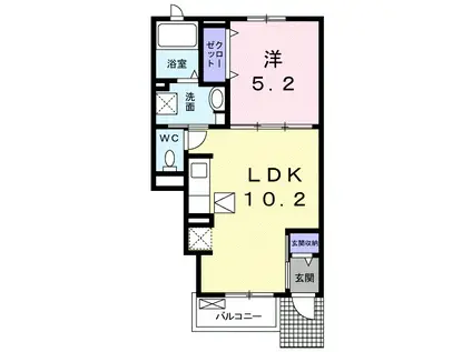 アルヴィータ(1LDK/1階)の間取り写真