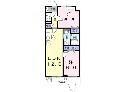 アンダンテⅡ(2LDK/1階)の間取り写真