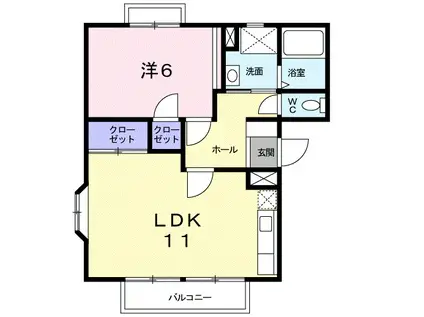 ニューエルディム平井Ⅲ(1LDK/2階)の間取り写真