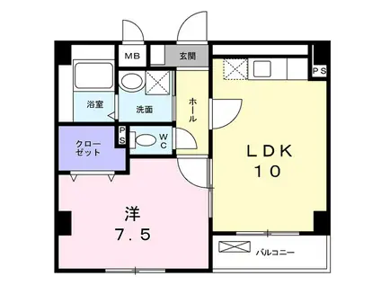 アルディエンテY&J(1LDK/3階)の間取り写真