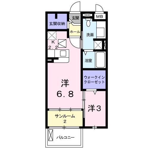 フォルテ(1LDK/1階)の間取り写真