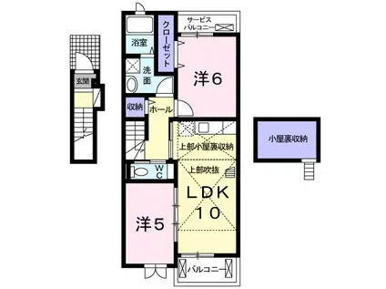 シーステージ(2LDK/2階)の間取り写真