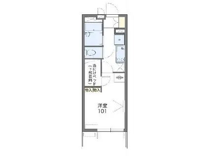 レオパレス青嶺(1K/1階)の間取り写真