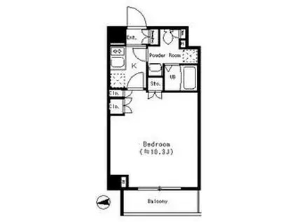 パークキューブ四谷三丁目(ワンルーム/6階)の間取り写真