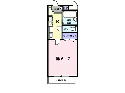 スクエア西賀茂(1K/2階)の間取り写真