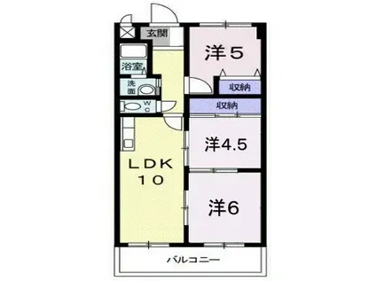 ウィンド岩倉(3LDK/3階)の間取り写真