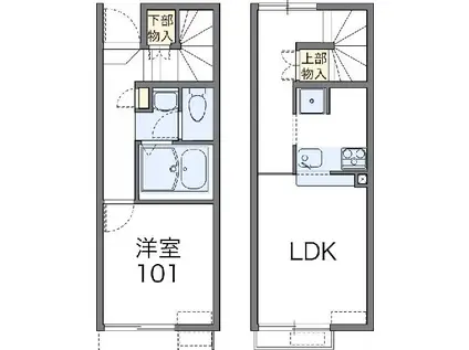 レオネクストファースト(1LDK/1階)の間取り写真