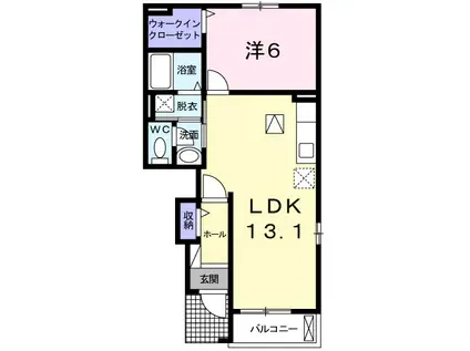 エスペラントボヌ-ル(1LDK/1階)の間取り写真