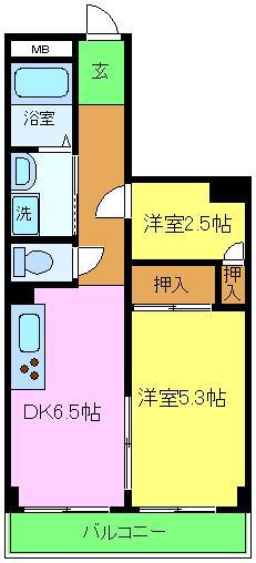 ウェルフェアー光明(1SDK/2階)の間取り写真