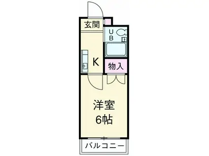 ラフォーレ助松(1K/1階)の間取り写真