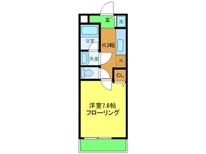 ARIAVITA(1K/1階)の間取り写真