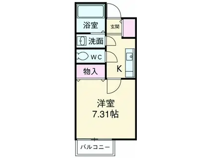ラフェスタ下池田(1K/2階)の間取り写真