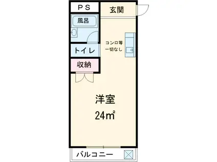 YAMAZEN春木ハイツ(1K/2階)の間取り写真