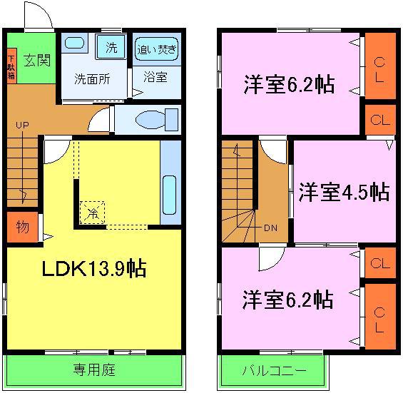 コンフォート箕形(3LDK)の間取り写真