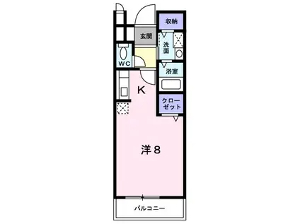 エピナールいしおか(ワンルーム/2階)の間取り写真