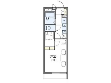 レオパレスドリームウィング(1K/1階)の間取り写真