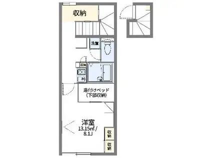 レオパレス桜川(1K/2階)の間取り写真