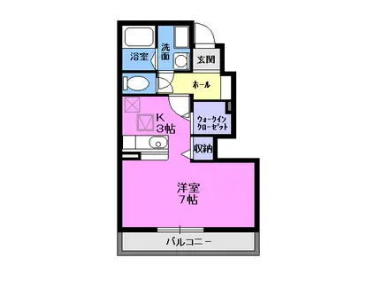 メゾンヴィヴァーチェ(ワンルーム/1階)の間取り写真