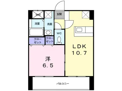 オーレオール(1LDK/10階)の間取り写真