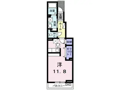 グレート アンジュ T(ワンルーム/1階)の間取り写真