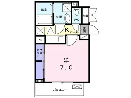 AFCレジデンス・登呂B(1K/1階)の間取り写真