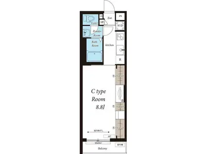 リブリ・プレゾン(1K/1階)の間取り写真