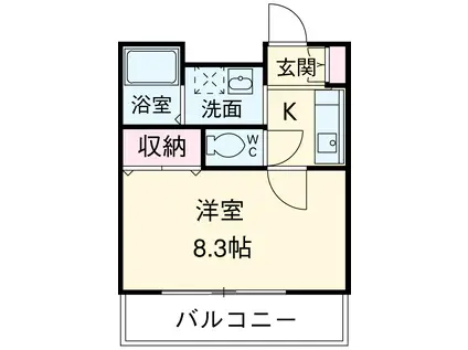 YZハタゴ(1K/2階)の間取り写真