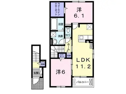メゾンド ル マロン(2LDK/2階)の間取り写真