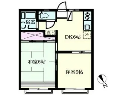 パーシモンハイツ(2DK/2階)の間取り写真