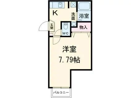バレーヌ川越(1K/1階)の間取り写真