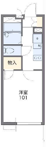 レオパレスクレシア柵町(1K/1階)の間取り写真