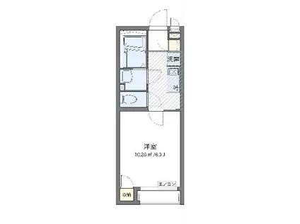 クレイノレオ ナイトウ(1K/2階)の間取り写真