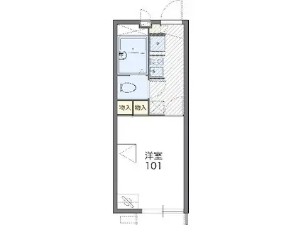 レオパレスカメリアⅢ(1K/1階)の間取り写真