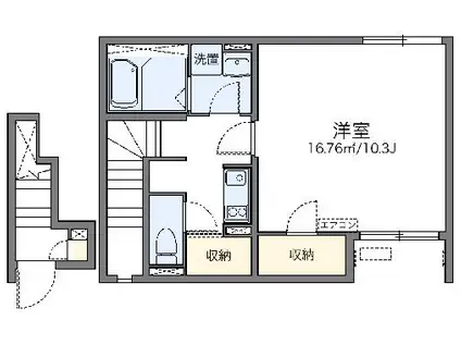 レオネクストヤマキⅡ(1K/2階)の間取り写真